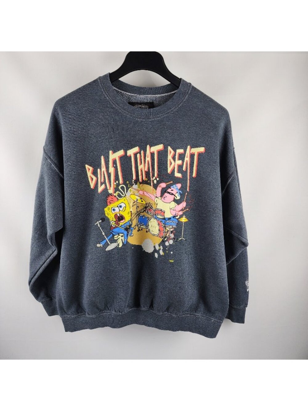 RSQ Spongebob Squarepants Sweatshirt Mens XL Multi Gray Blast That Beat